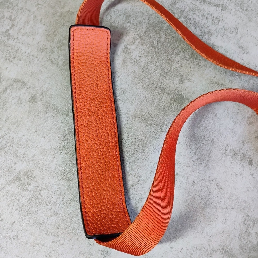 Michael Kors Signature Flight Crossbody Bag Brown Orange Leather Trim - Picture 13 of 16